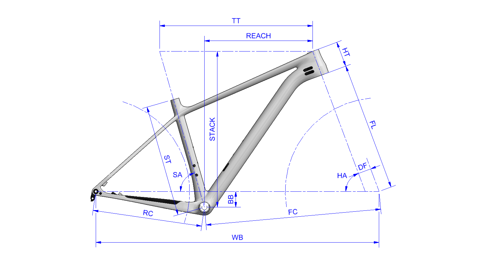 VELCAN Cycles - vélos carbone made in france - Panache SR - Géométrie